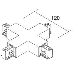 X- Kreuzverbinder für Aufbau Stromschiene DKM / LKM quadro ws